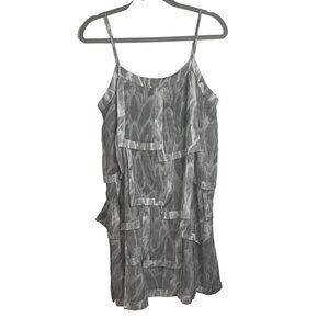 Halston Heritage Womens Dress Size Large Gray Layer Shift Mini Sleeveless